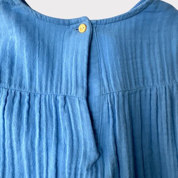 H&M Muslin Textured Dress Ruffled Front, Size 104/ 4T, Blue - Picture 5 of 8